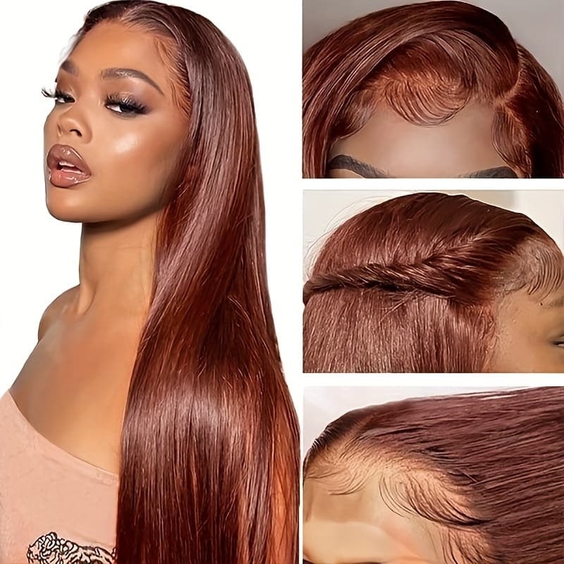 Perruque Lace Front Lisse Reddish Brown - vue 2