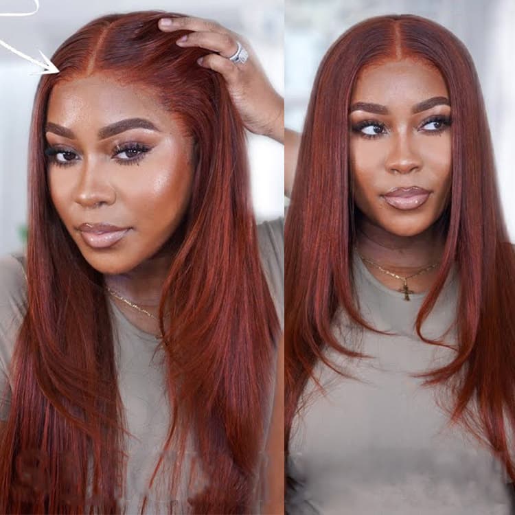 Closure 4x4 Reddish Brown Lisse - vue 2