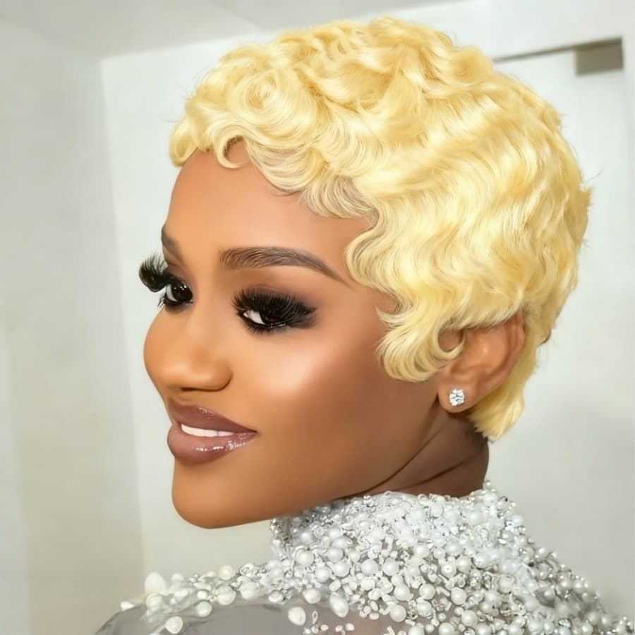 Pixie Cut Curly Cheveux Humains - vue 2