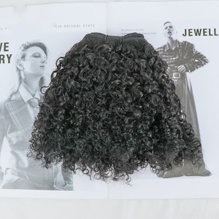 Tissage Curly Weft Cheveux Humains 4mm